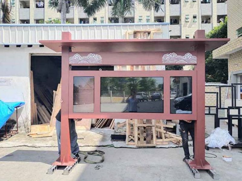 55寸雨棚電子站牌戶外廣告機(jī)-01
