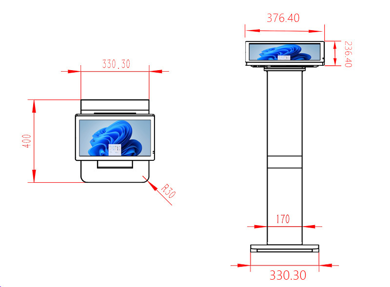 臥式windows電容觸摸廣告機