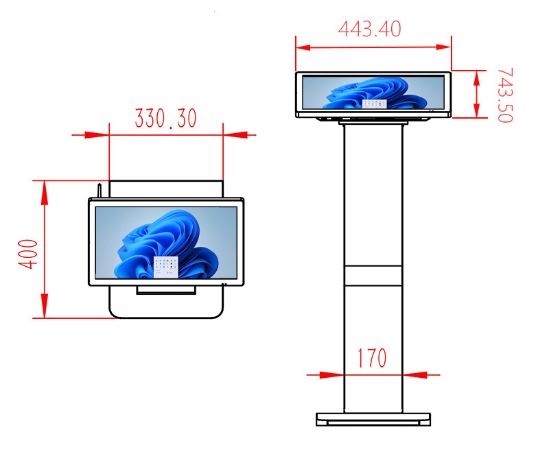 臥式廣告機windows電容觸摸